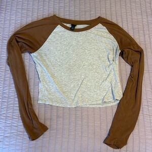 Wild Fable Brown and Gray Long Sleeve Tee